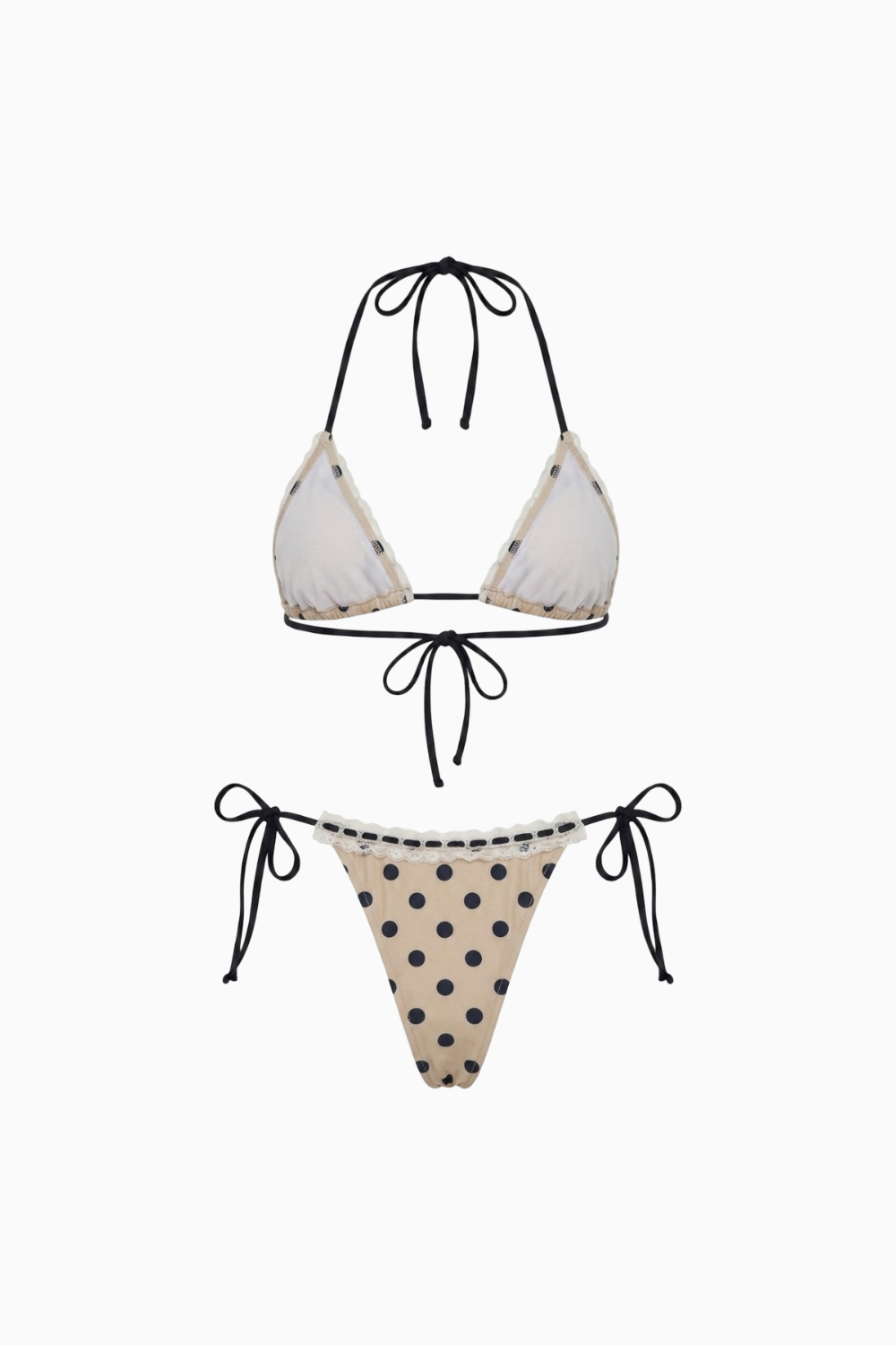 Dotted Top & Tie-Side Bottoms Bikini