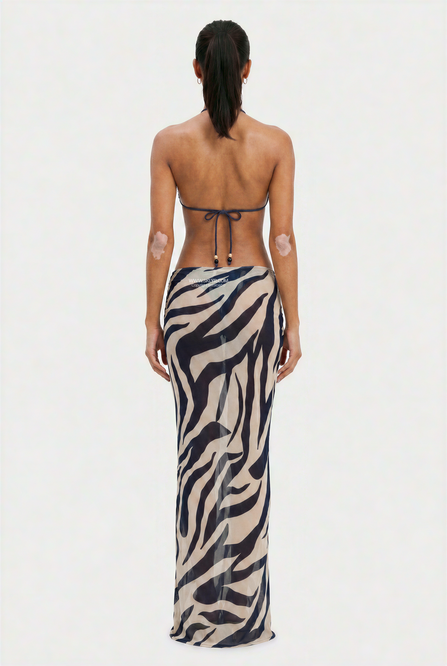 Zebra Print 3-Piece Sheer Mesh Set Bikini