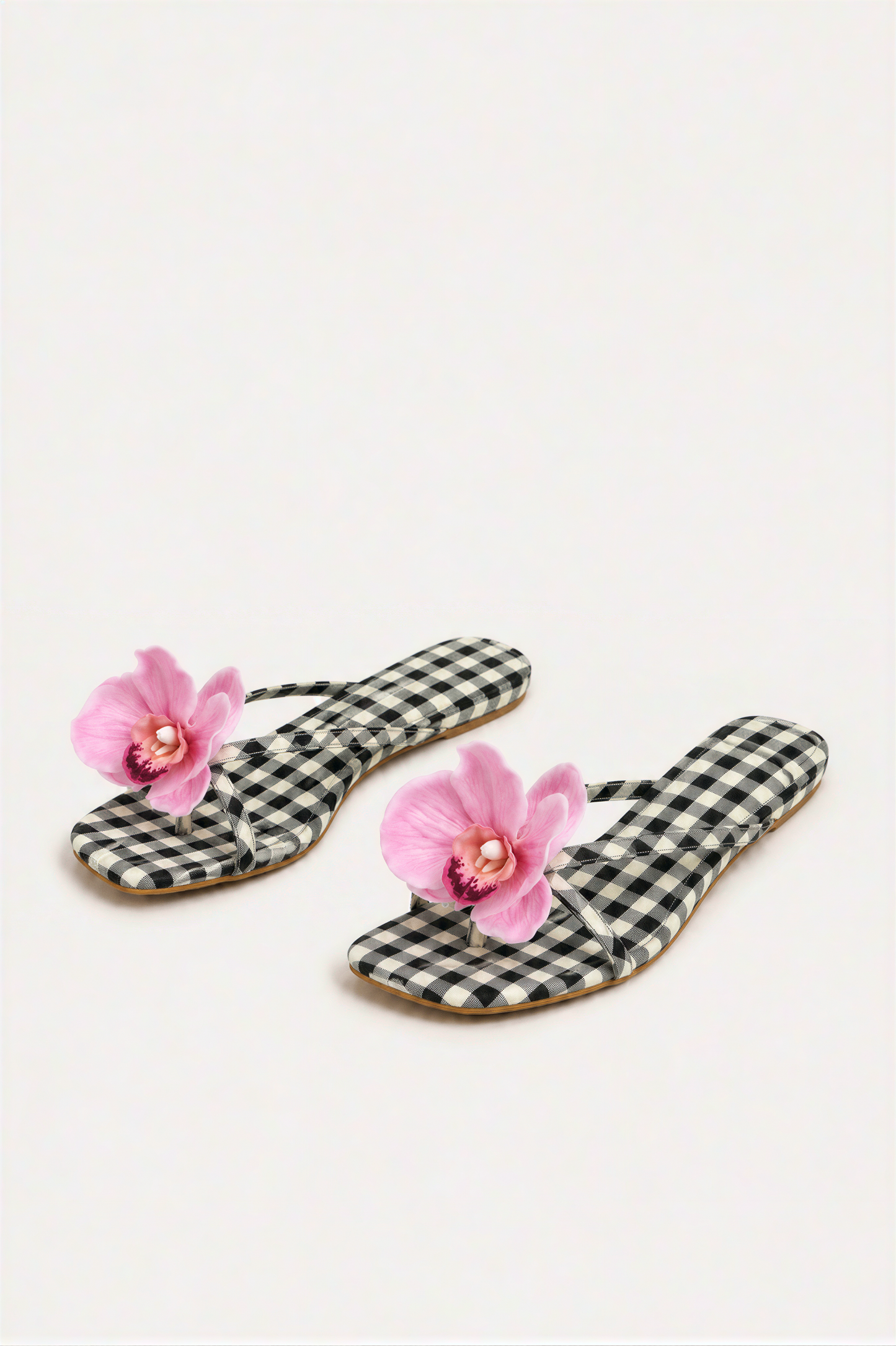 Floral Appliqué Thong Sandals