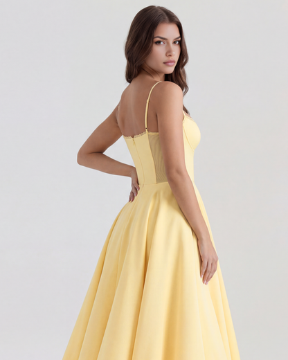Tulle-Cut Midi Dress