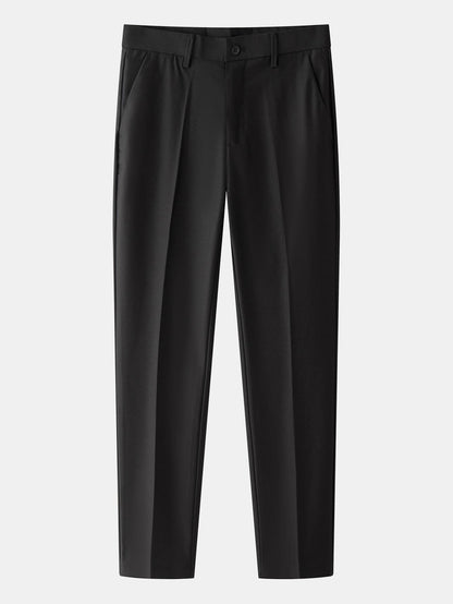 Linen Ribbed Knit Polo & Slim Fit Tapered Trousers