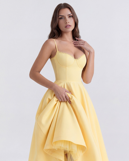 Tulle-Cut Midi Dress