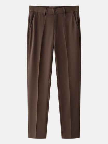 Linen Ribbed Knit Polo & Slim Fit Tapered Trousers