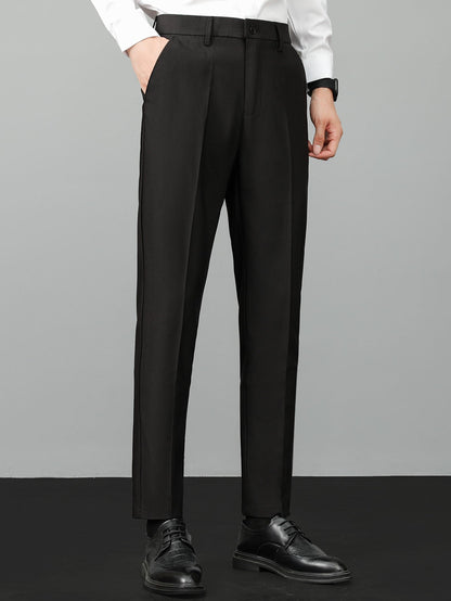 Linen Ribbed Knit Polo & Slim Fit Tapered Trousers