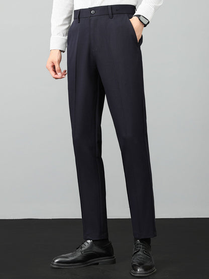 Linen Ribbed Knit Polo & Slim Fit Tapered Trousers