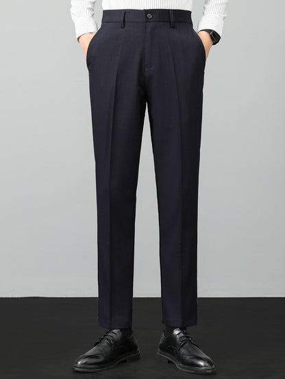 Linen Ribbed Knit Polo & Slim Fit Tapered Trousers