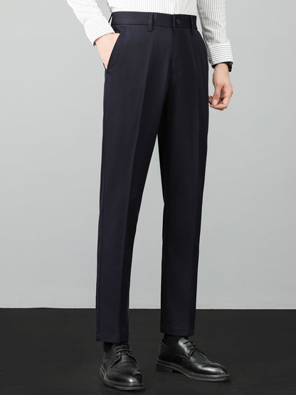 Linen Ribbed Knit Polo & Slim Fit Tapered Trousers