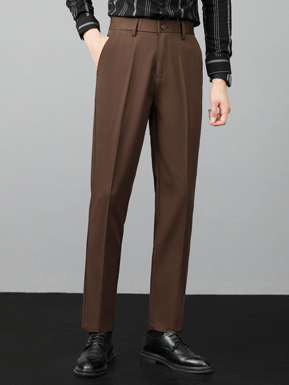 Linen Ribbed Knit Polo & Slim Fit Tapered Trousers