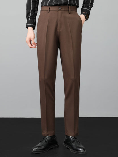 Linen Ribbed Knit Polo & Slim Fit Tapered Trousers