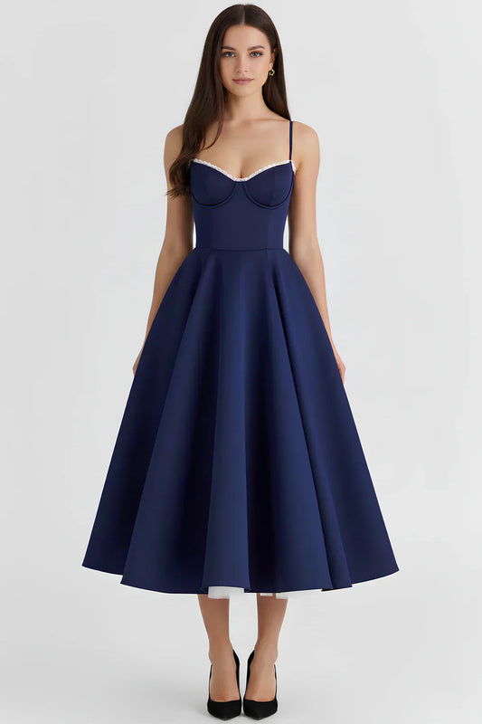 Tulle-Cut Midi Dress