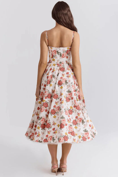 Tulle-Cut Midi Dress