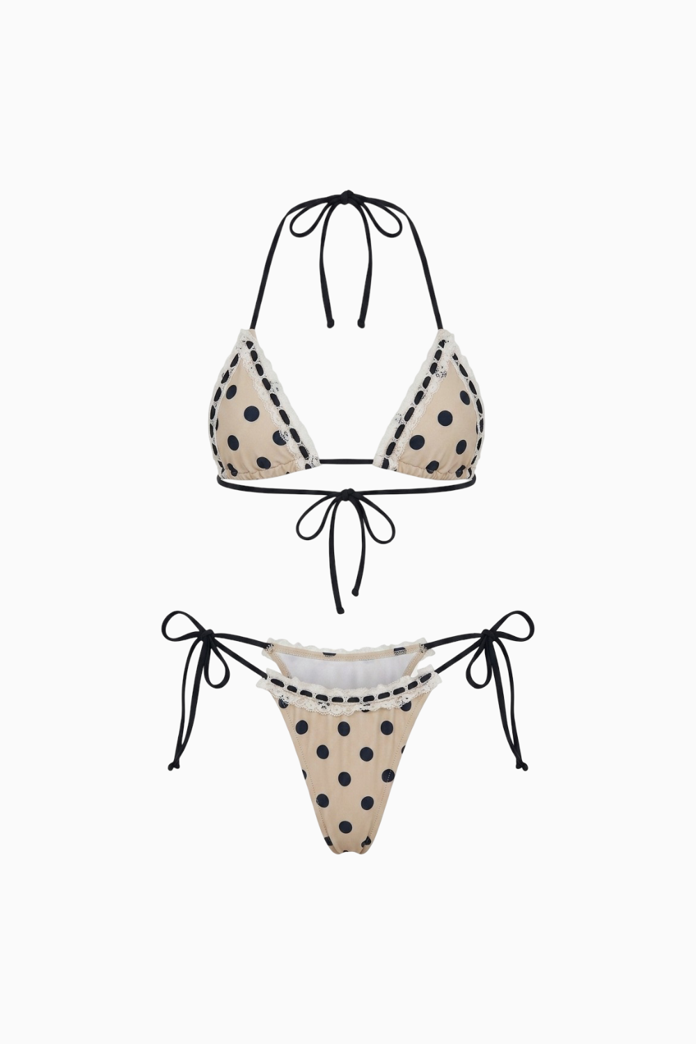 Dotted Top & Tie-Side Bottoms Bikini