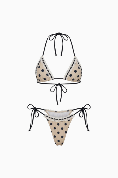 Dotted Top & Tie-Side Bottoms Bikini