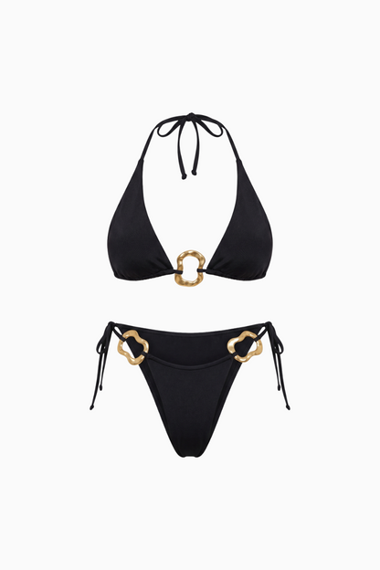 Black Bikini Set with Sculpted