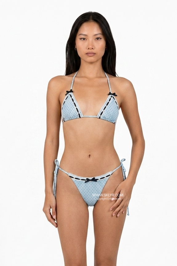 Dotted Top & Tie-Side Bottoms Bikini