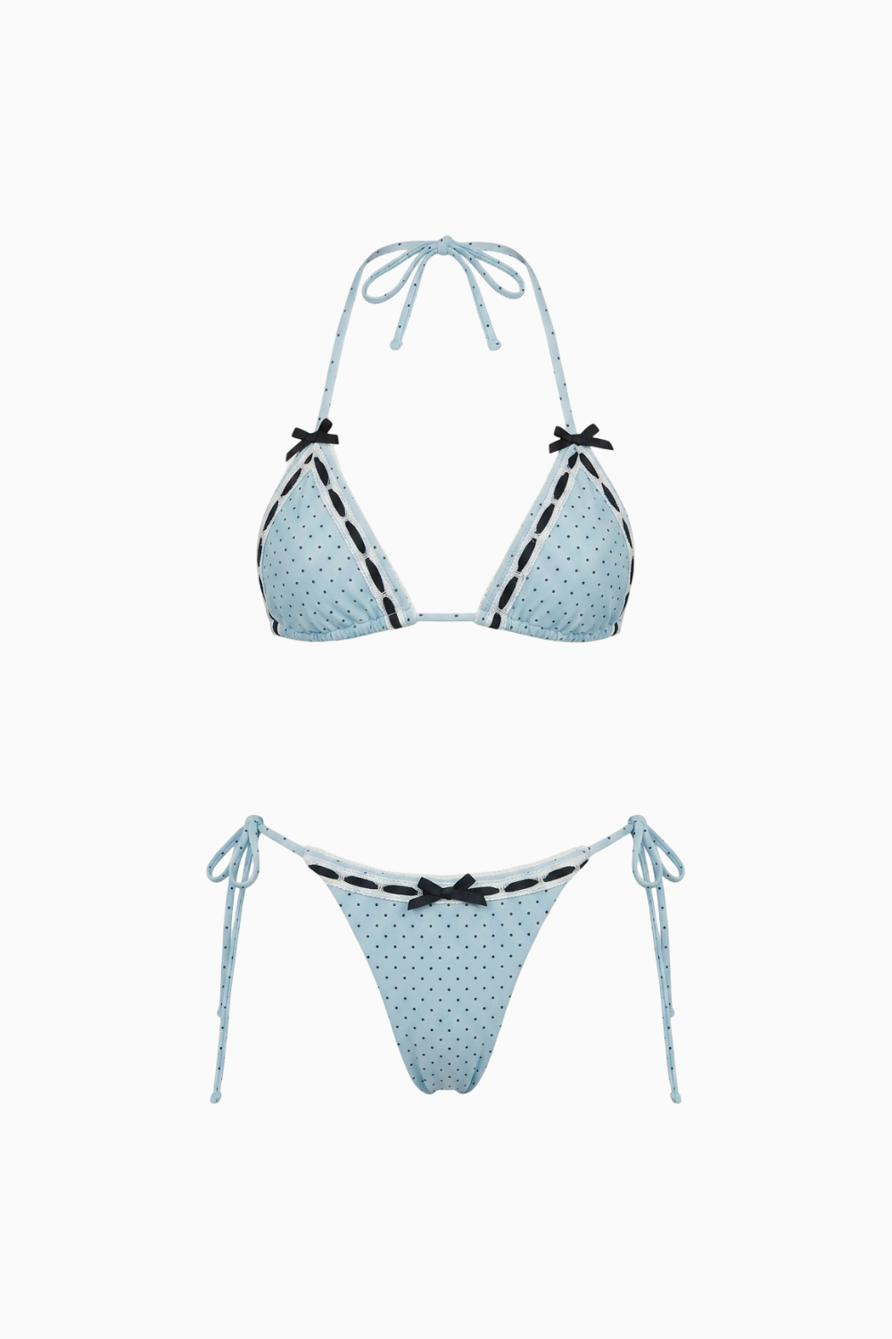 Dotted Top & Tie-Side Bottoms Bikini