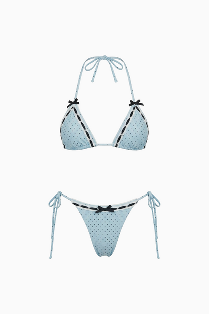 Dotted Top & Tie-Side Bottoms Bikini
