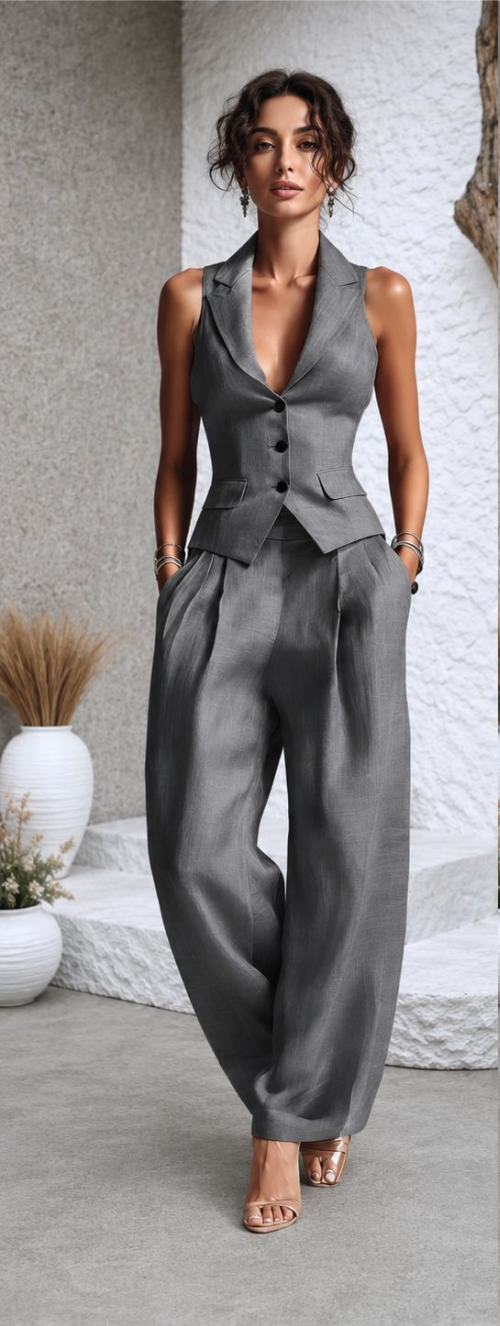 Bianca Two-Piece Vest Set