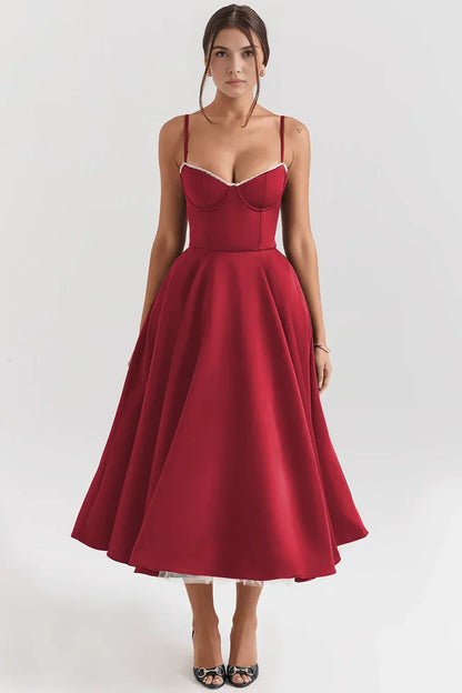 Tulle-Cut Midi Dress