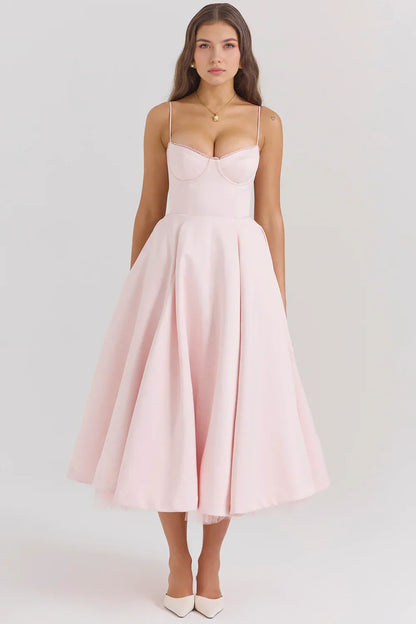 Tulle-Cut Midi Dress