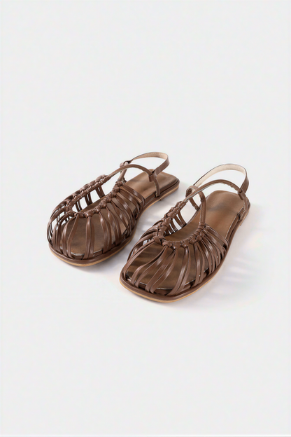 Brown Woven Fisherman Sandals