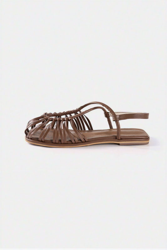 Brown Woven Fisherman Sandals