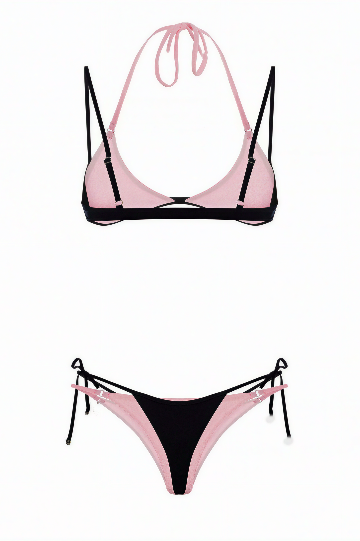 Two-Tone Halter Bikini Set
