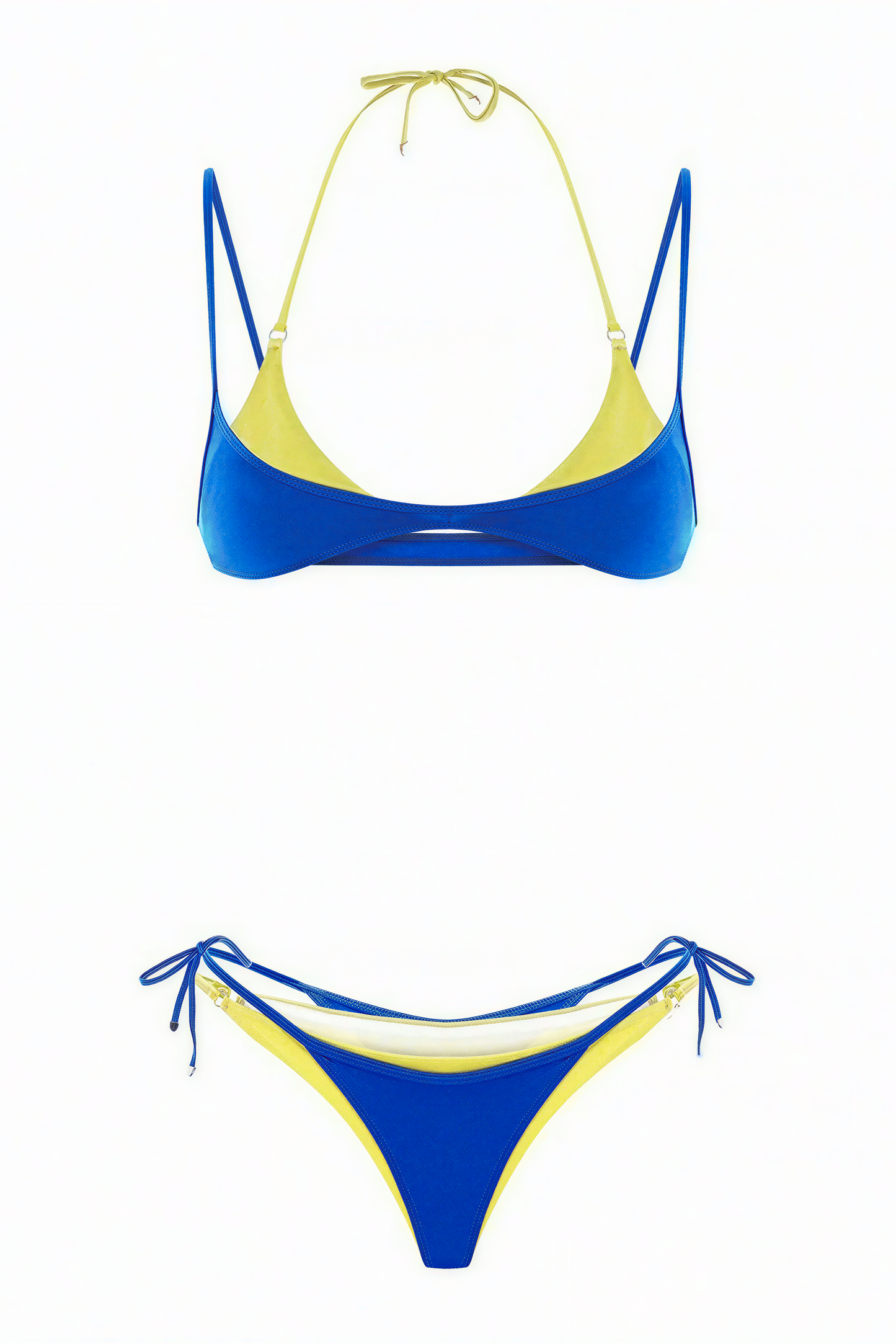 Two-Tone Halter Bikini Set