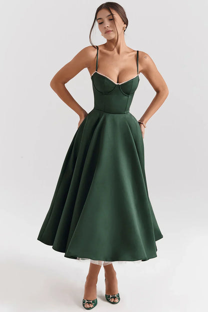 Tulle-Cut Midi Dress