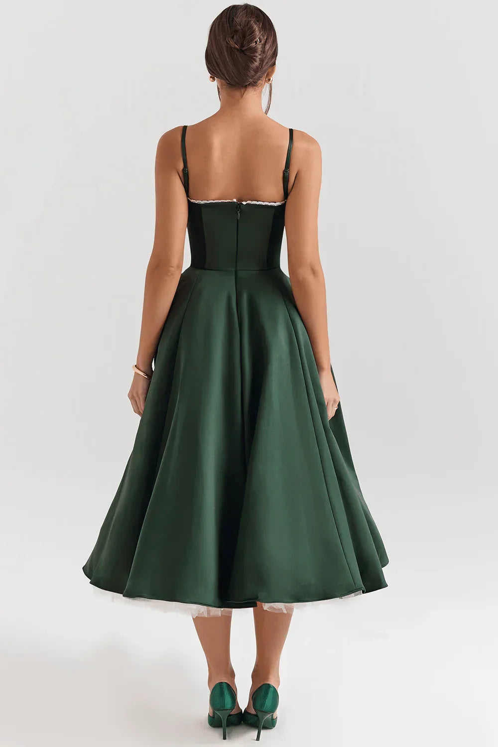 Tulle-Cut Midi Dress